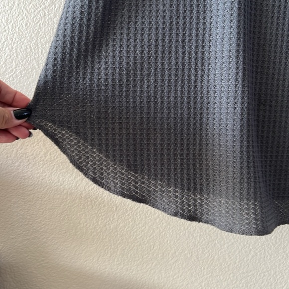 Dark gray waffle knit oversized top with raw edges. Size xl. GUC - Picture 5 of 8